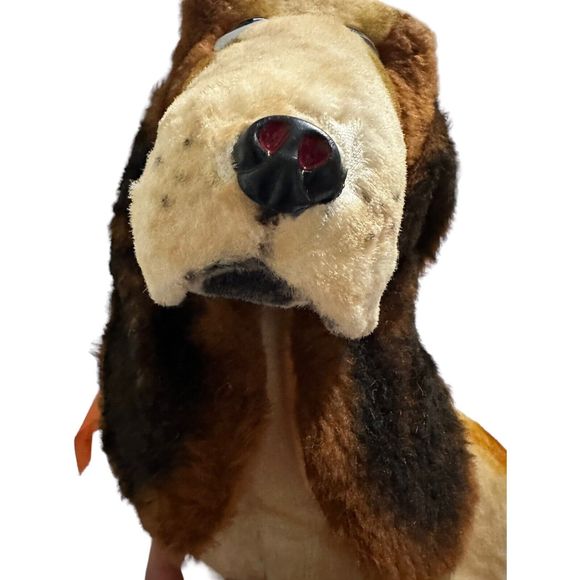 Rare Vintage La Mar Basset Hound Dog Flocked Plush Realistic Stuffed Animal HTF - Picture 6 of 16